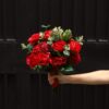 Bó hoa cầm tay cô dâu tone đỏ - LC