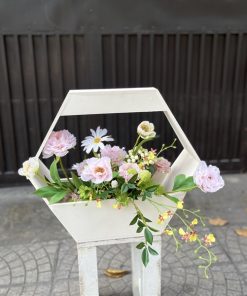 hộp hoa mẫu đơn hồng