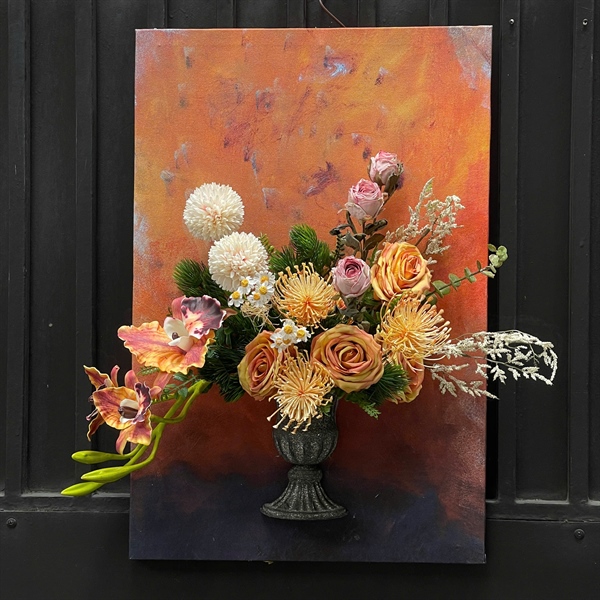 Tranh hoa Lan cazata - Cam - LC