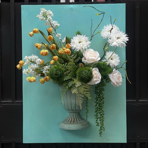 Tranh hoa lê lớn - Xanh ngọc - LC