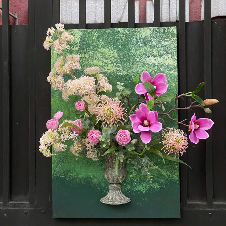 Tranh hoa mộc lan 1 - Hồng sen - LC