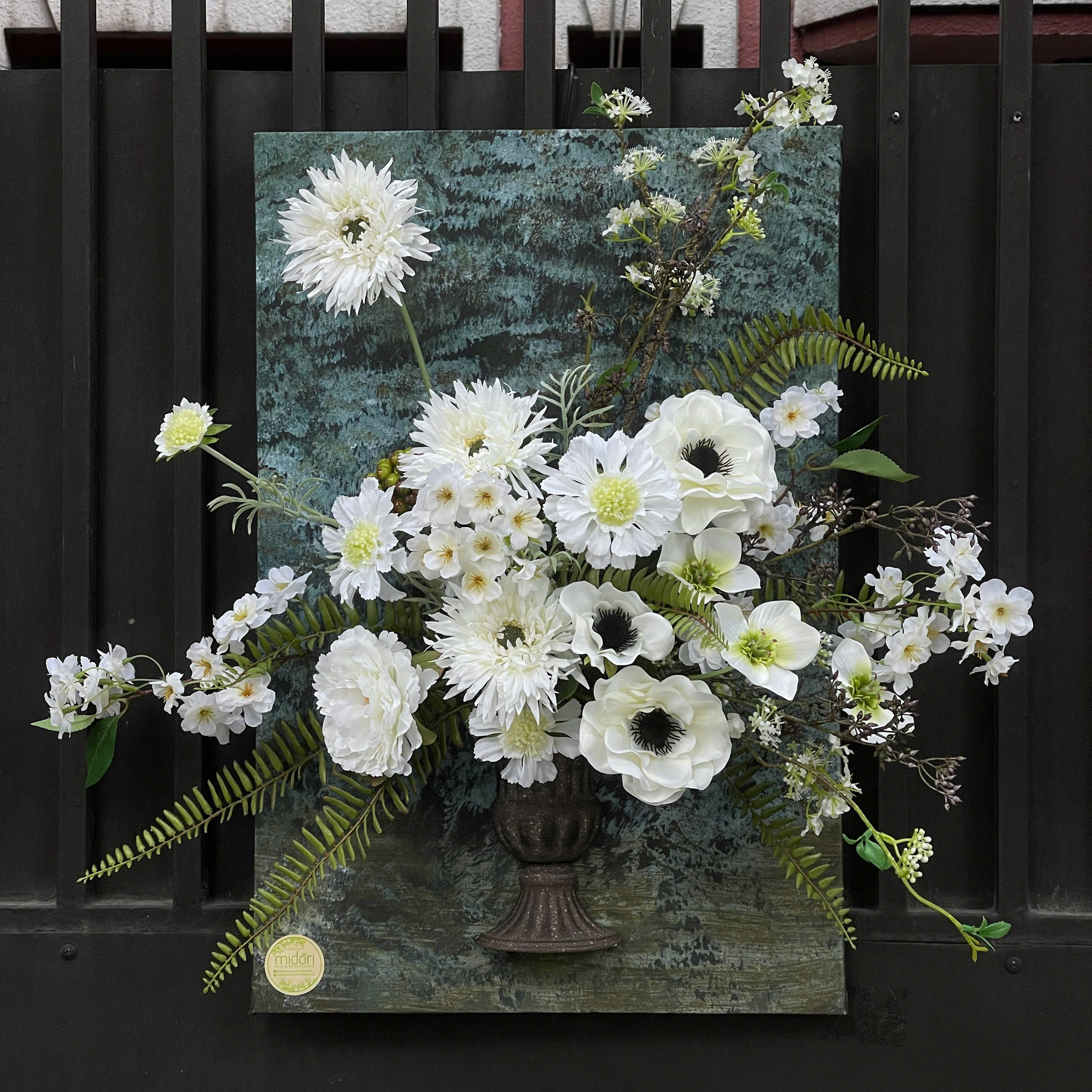 Tranh hoa cúc xù - Trắng - LC